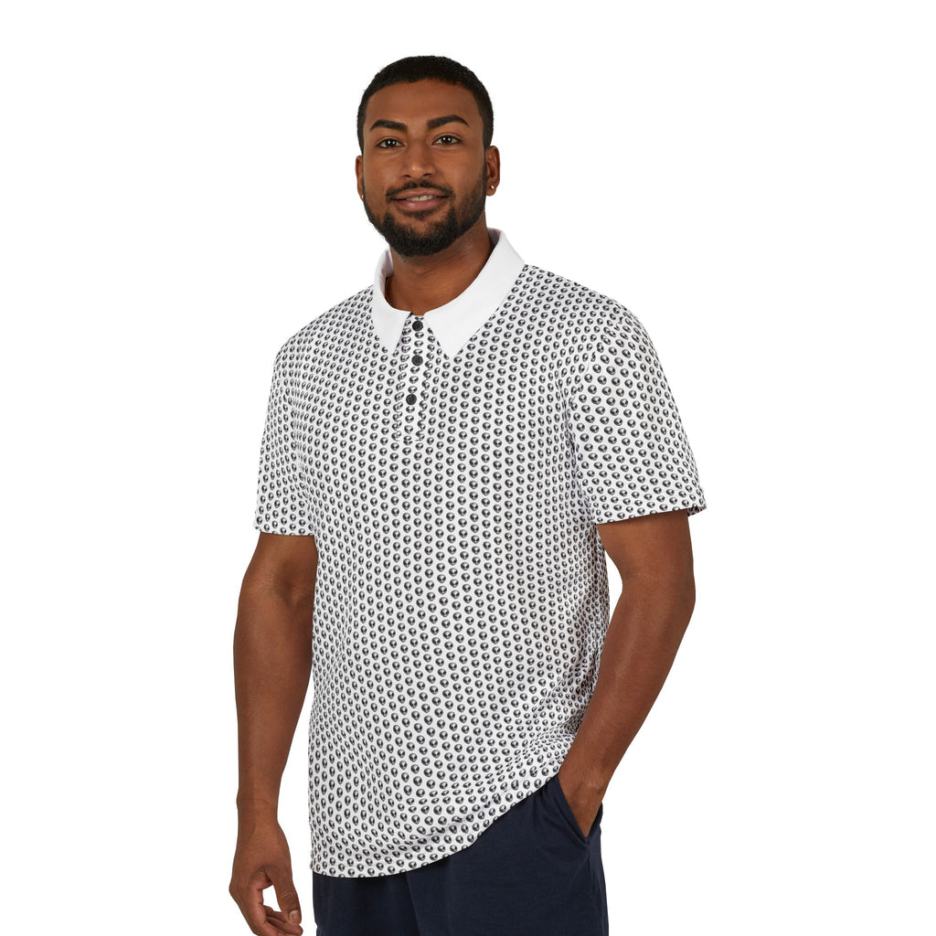 Into The Unknown Alien Golf Polo Shirt Silver/White