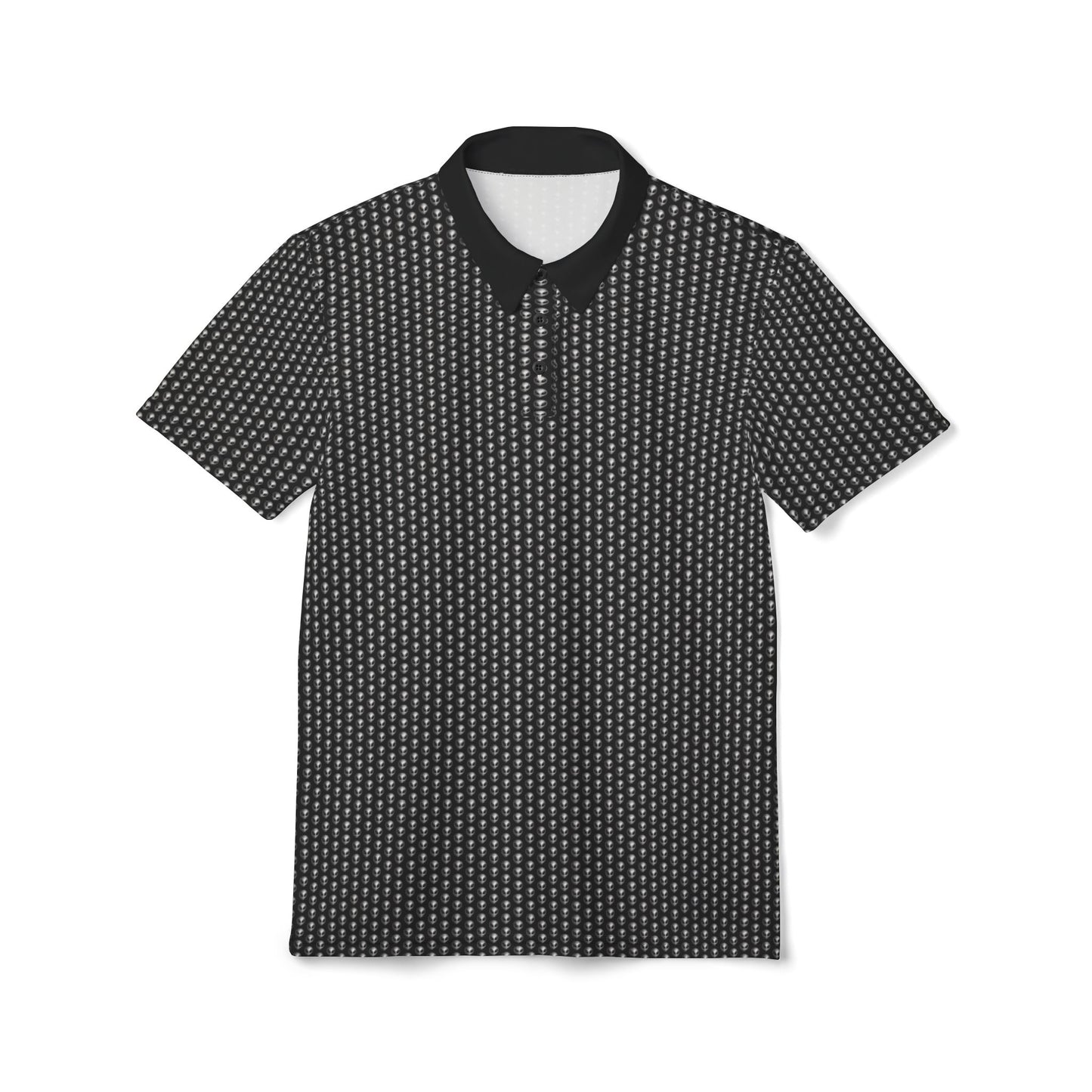 Into The Unknown Alien Golf Polo Shirt Silver/Black