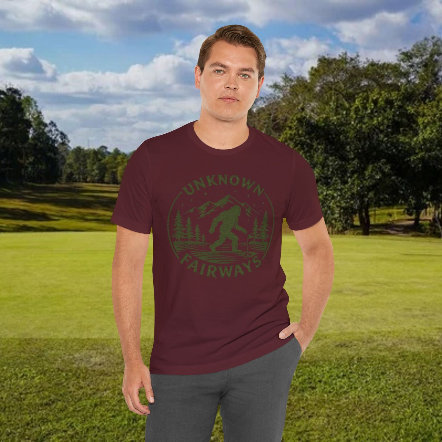 Unknown Fairways Bigfoot T‑Shirt — Outdoor Mystery Course Tee