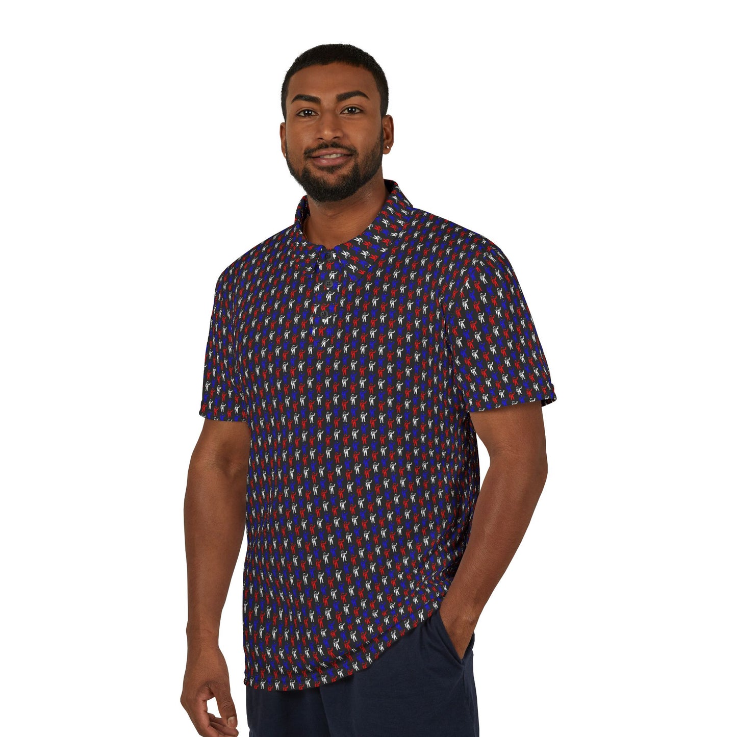 First to the Moon Patriotic Astronaut Performance Golf Polo