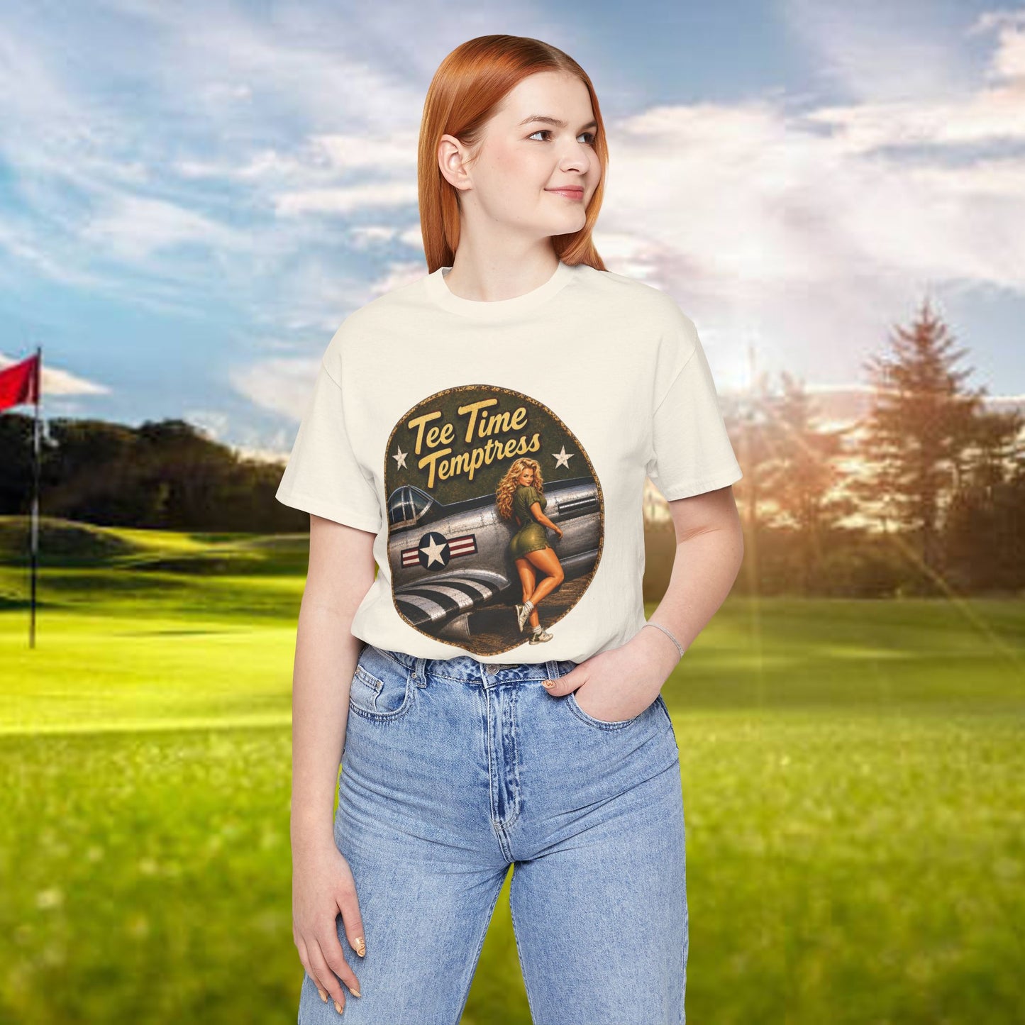 Tee Time Temptress Vintage Pin-Up Tee