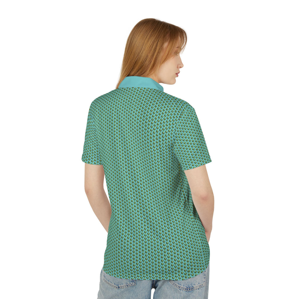 Into The Unknown Alien Golf Polo Shirt Green/Teal