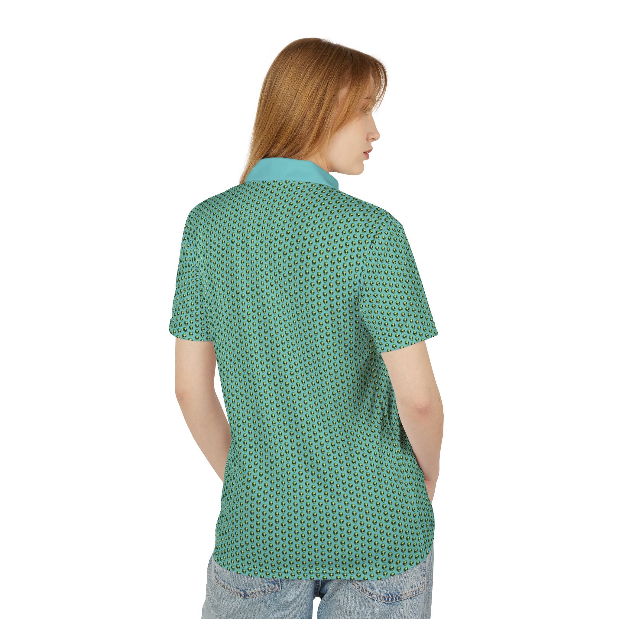 Into The Unknown Alien Golf Polo Shirt Green/Teal