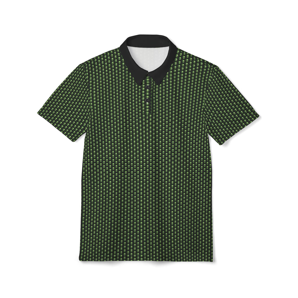 Into The Unknown Alien Golf Polo Shirt Green/Black