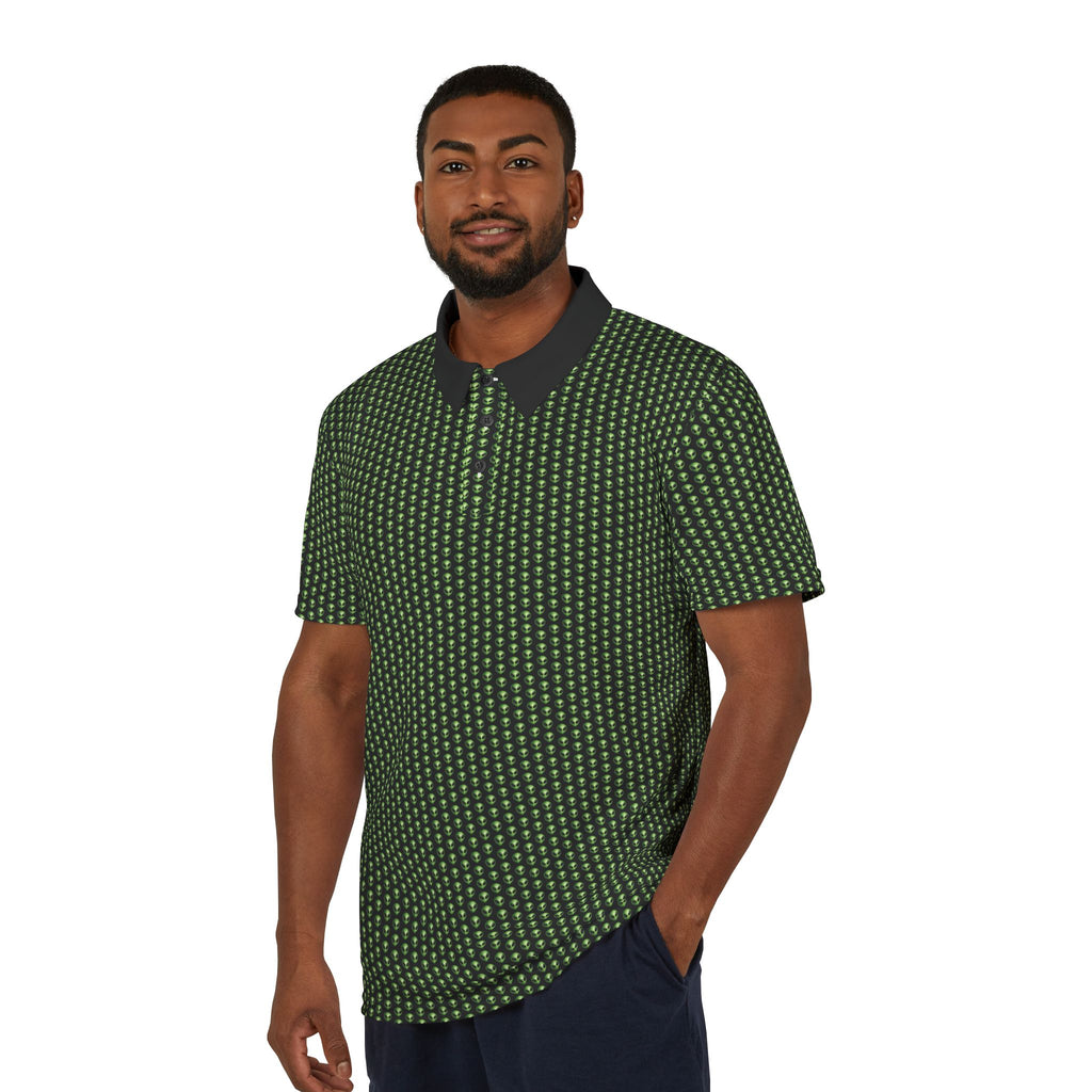 Into The Unknown Alien Golf Polo Shirt Green/Black