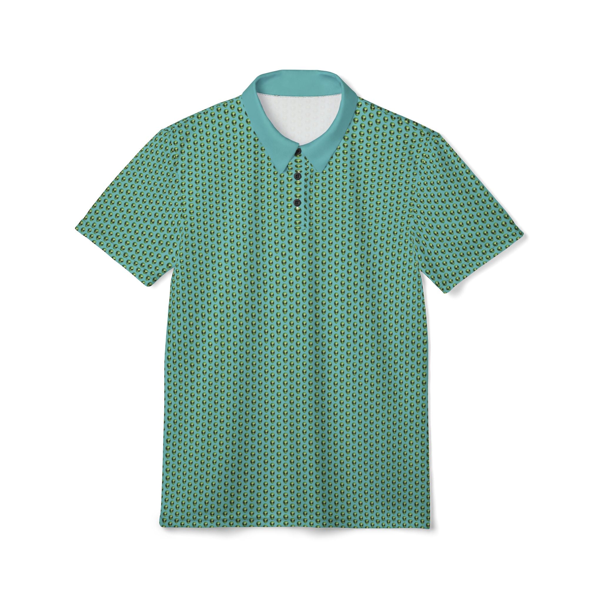 Into The Unknown Alien Golf Polo Shirt Green/Teal