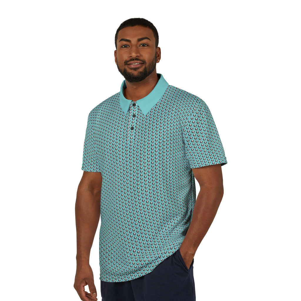 Into The Unknown Alien Golf Polo Shirt Silver/Teal