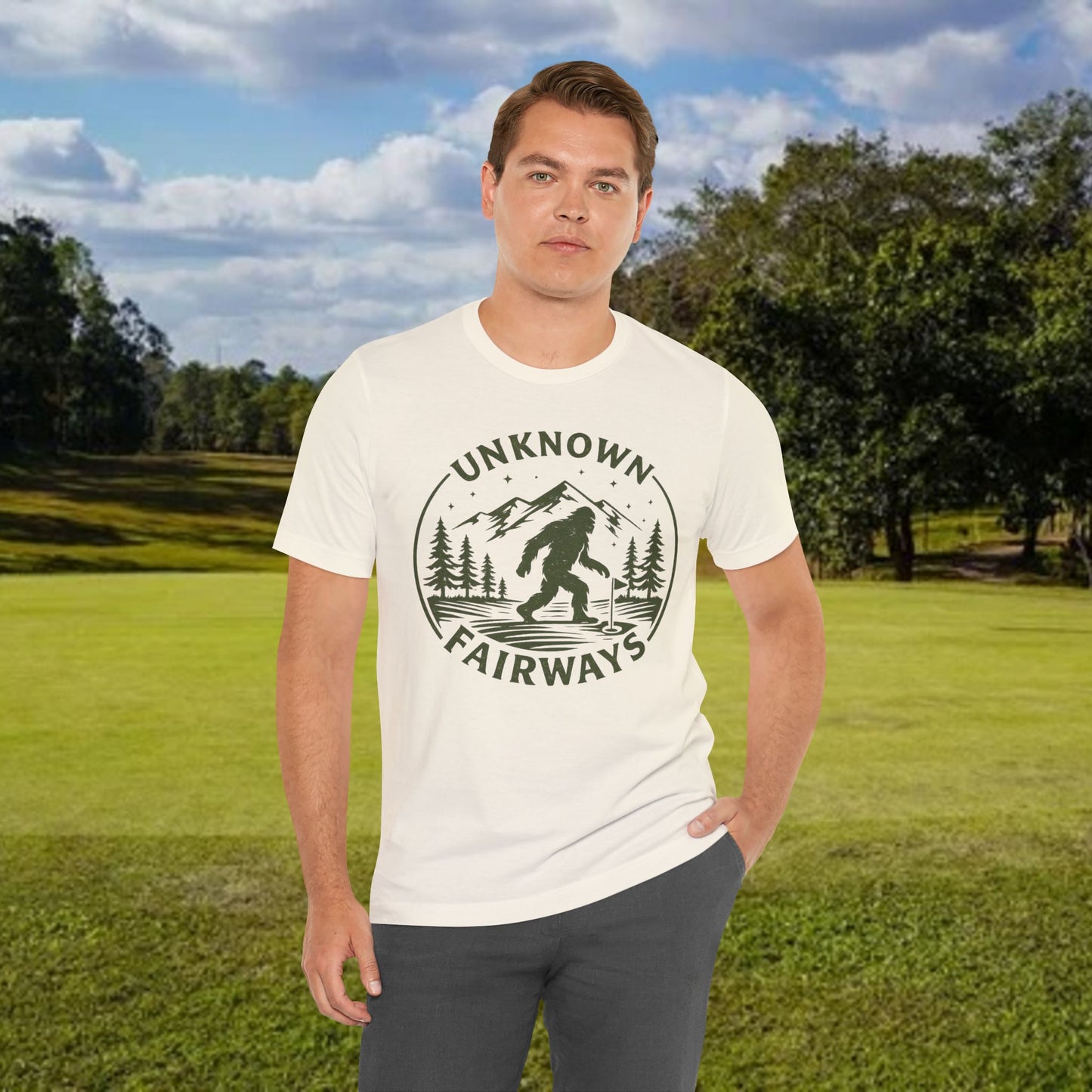 Unknown Fairways Bigfoot T‑Shirt — Outdoor Mystery Course Tee