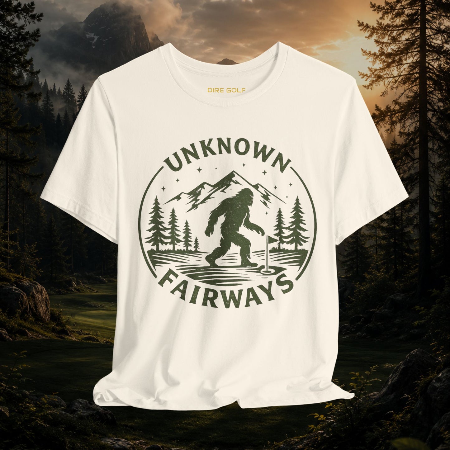 Unknown Fairways Bigfoot T‑Shirt — Outdoor Mystery Course Tee