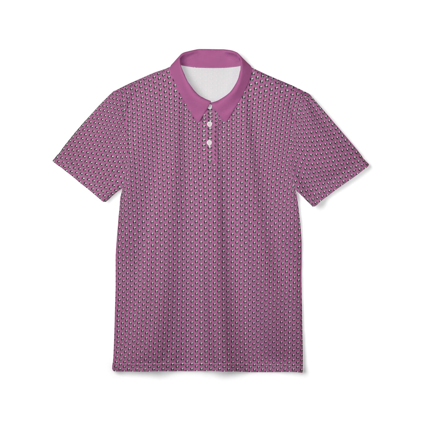 Into The Unknown Alien Golf Polo Shirt Silver/Pink
