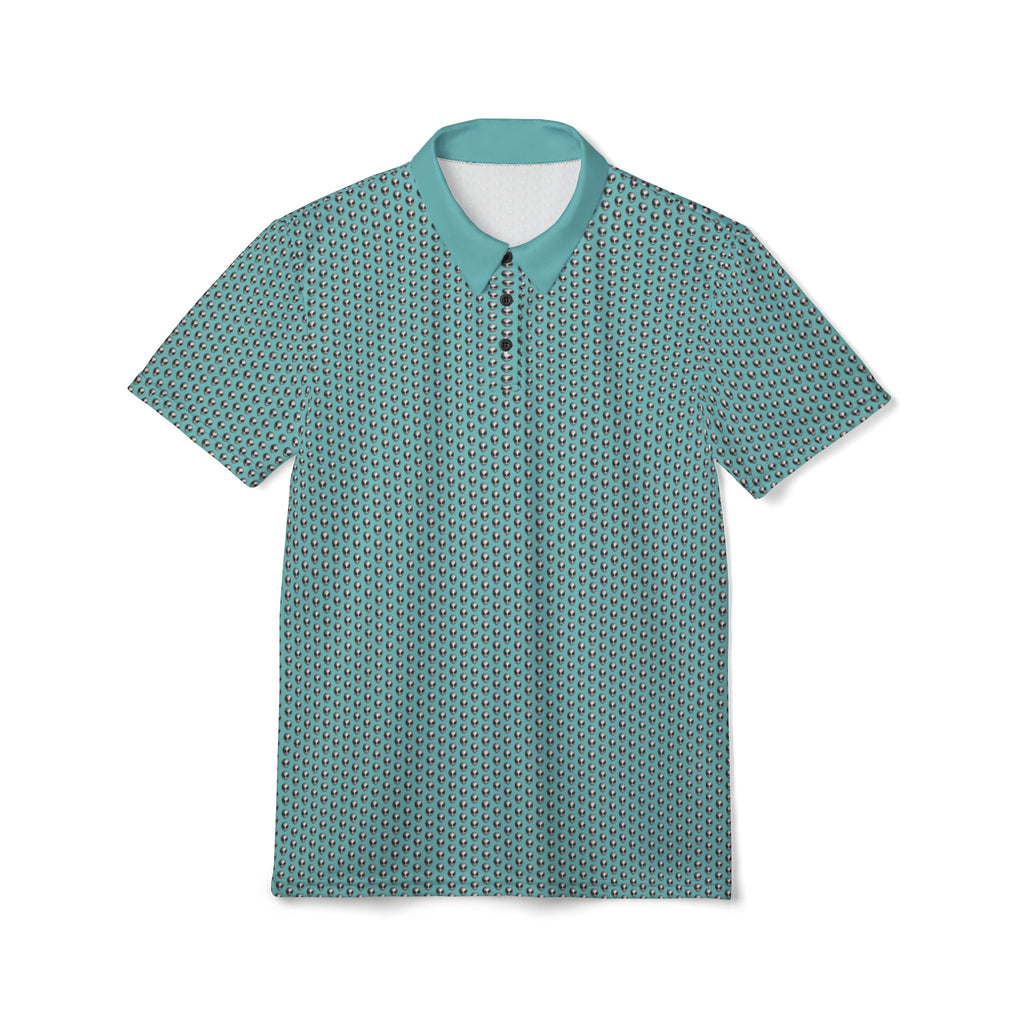 Into The Unknown Alien Golf Polo Shirt Silver/Teal