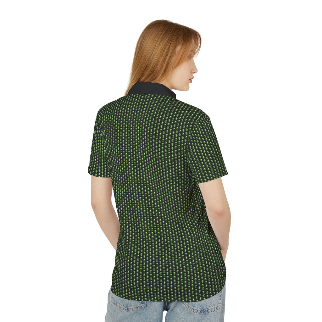 Into The Unknown Alien Golf Polo Shirt Green/Black