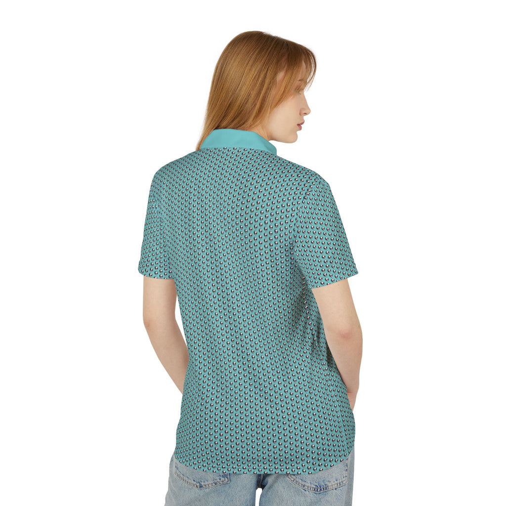 Into The Unknown Alien Golf Polo Shirt Silver/Teal