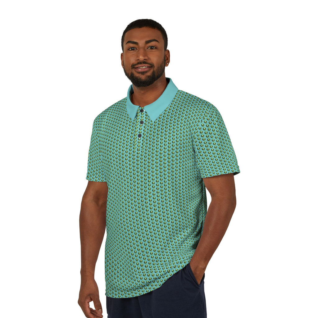 Into The Unknown Alien Golf Polo Shirt Green/Teal