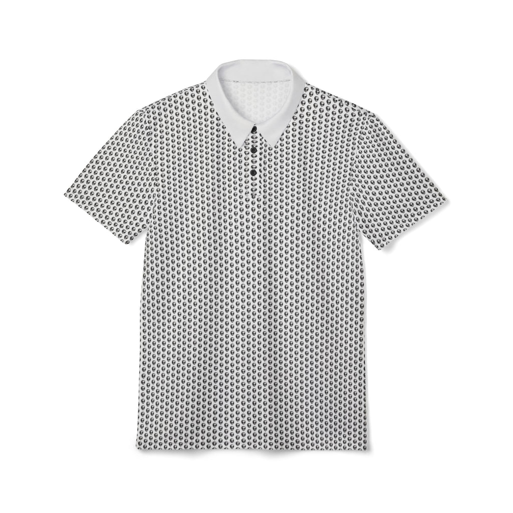 Into The Unknown Alien Golf Polo Shirt Silver/White